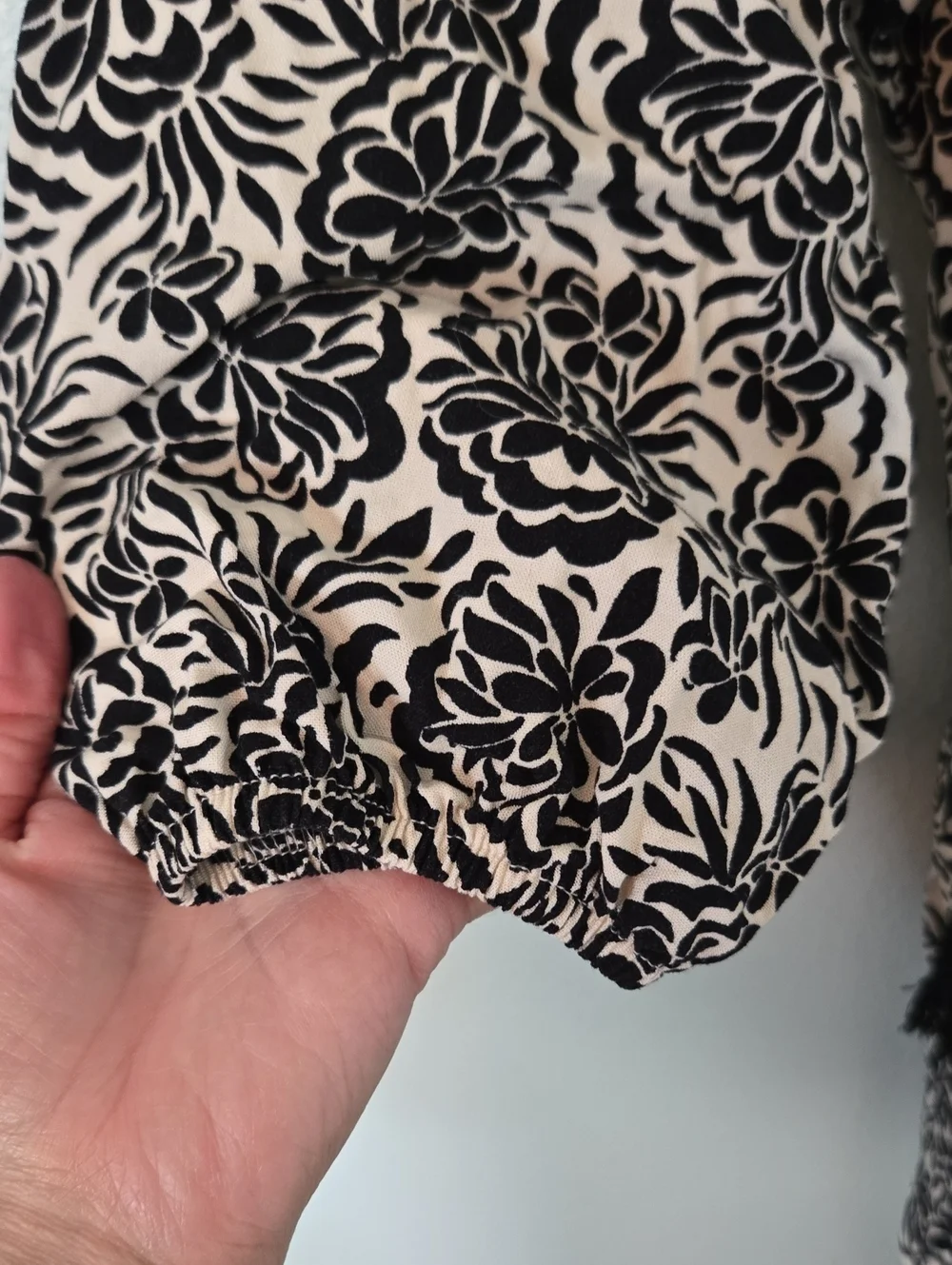 Zara | Black Printed Linen Balloon Sleeve Short Romper Size Large